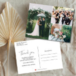 Wedding Photo Collage Thank You Postcard<br><div class="desc">Beautiful wedding thank you card featuring three of your favourite wedding celebration photos.  A budget friendly way to say thank you and share the happiness of your big day with your friends and family.</div>