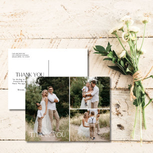Wedding Photo Collage Thank You Postcard