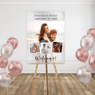 Wedding photo collage welcome clear sign
