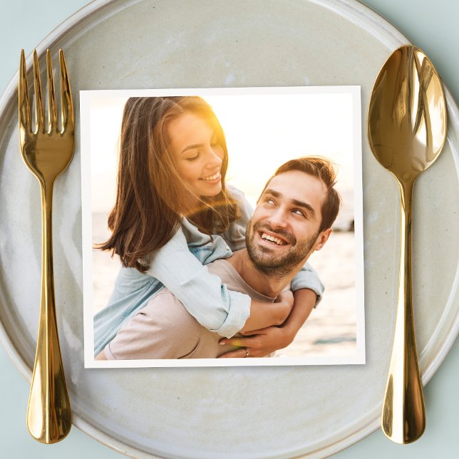 Wedding Photo Couple Newlywed Napkin (Creator Uploaded)