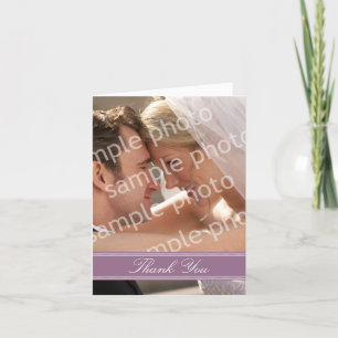 Wedding Photo Custom Thank You Card (purple)