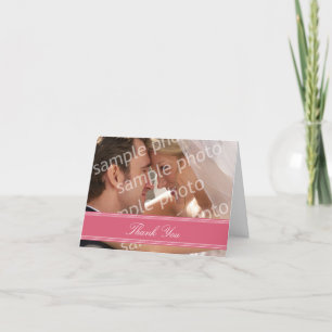 Wedding Photo Custom Thank You Card (rose pink)