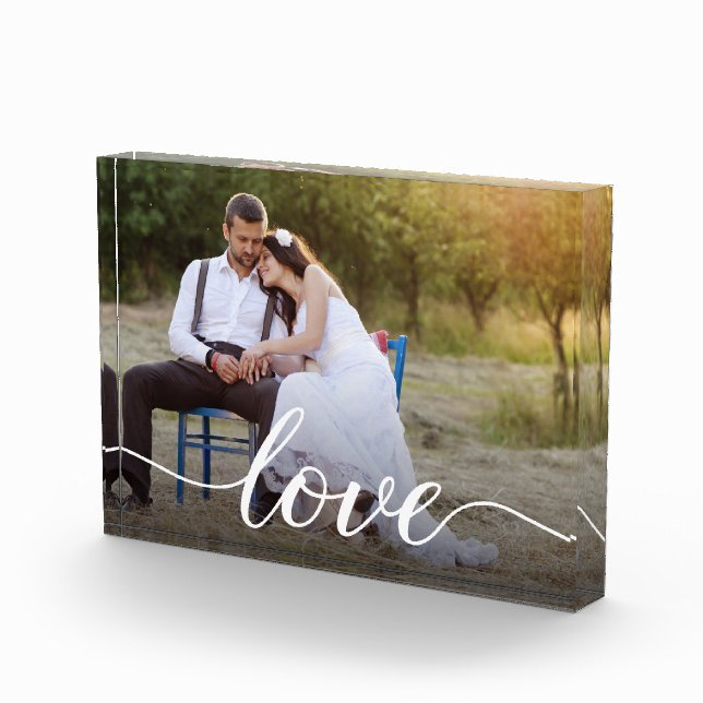 Wedding Photo Elegant Love script Block (Right)