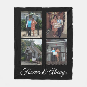 Wedding Photo Forever And Always Custom Fleece Blanket