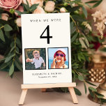 Wedding Photo Fun Cream Table Number<br><div class="desc">Have some fun with your wedding reception table numbers with these light cream cards with each table number corresponding to a photo of the bride and groom at the same age (e.g. for Table 4, personalise the table number with "4" and add photos of the bride and groom when they...</div>