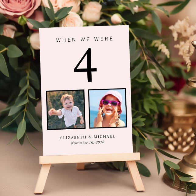 Wedding Photo Fun Pink Table Number (Creator Uploaded)