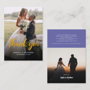 Wedding Photo Hand-Lettered Budget Thank You Card
