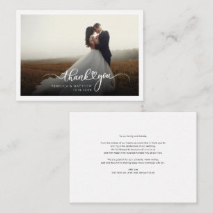 Wedding Photo Hand-Lettered Thank You Card
