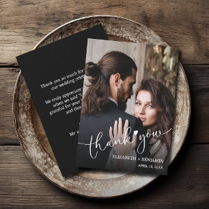 Wedding Photo Hand-Lettered Thank You Card