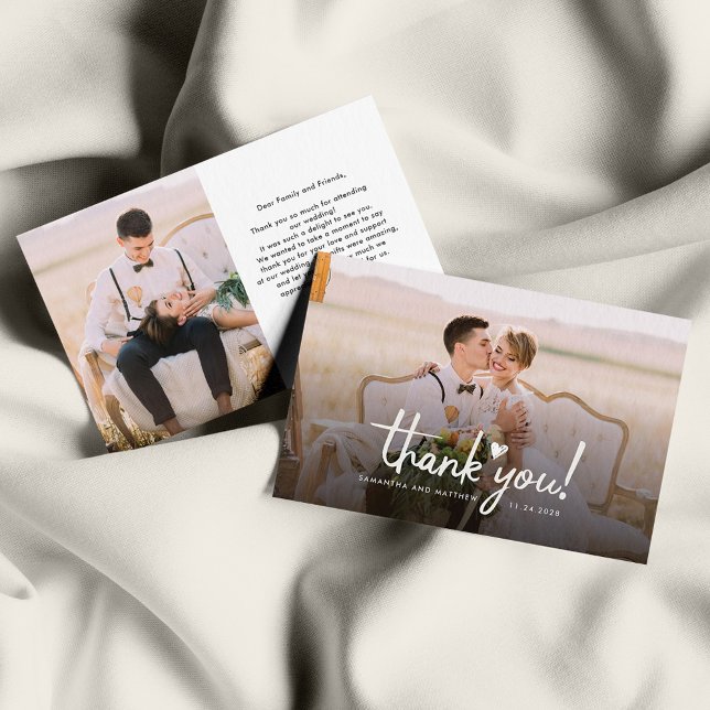 Wedding Photo Hand-Lettered Thank You Card (Creator Uploaded)