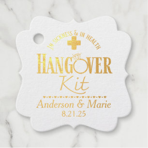 Wedding Photo Hangover Kit Favour Tags