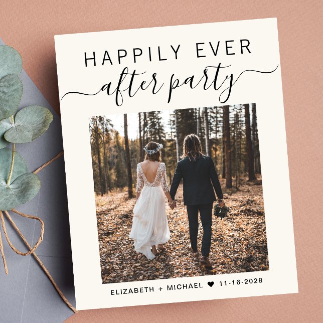 Wedding Photo Happily Ever After Party Invitation (Your love story deserves a grand celebration!)