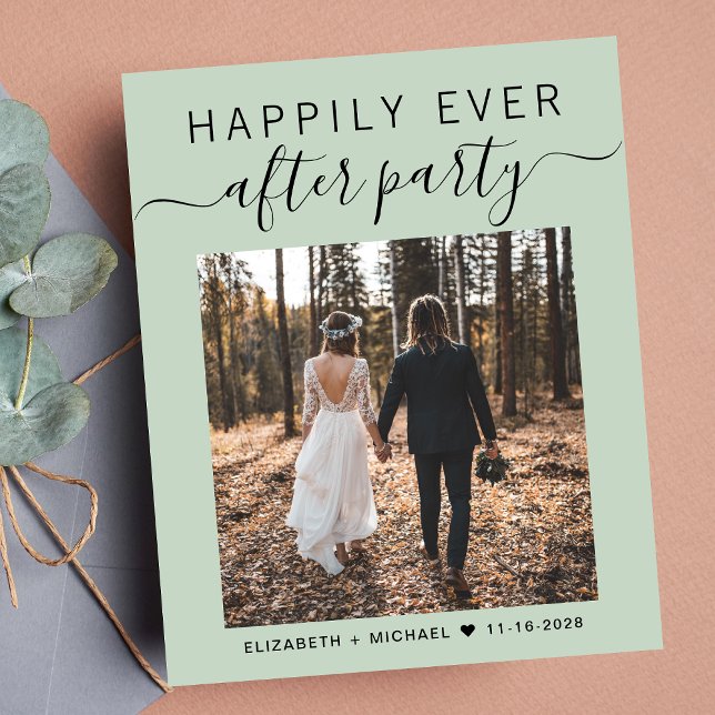 Wedding Photo Happily Ever After Party Invitation (Your love story deserves a grand celebration!)