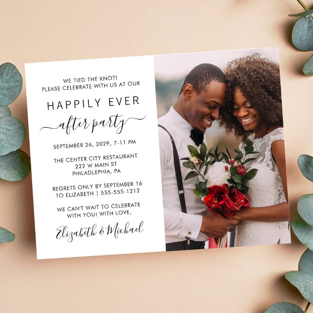 Wedding Photo Happily Ever After Party Invitation (Creator Uploaded)