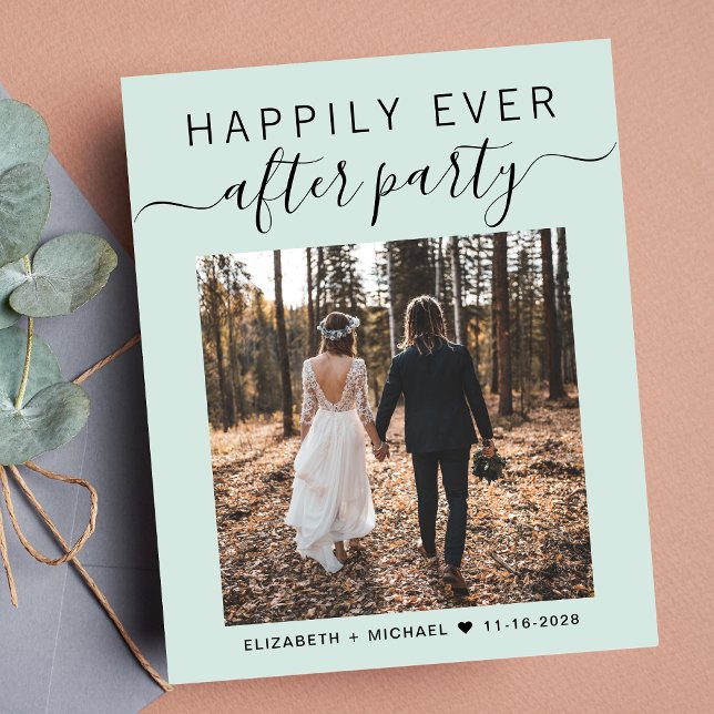 Wedding Photo Happily Ever After Party Mint (Your love story deserves a grand celebration!)