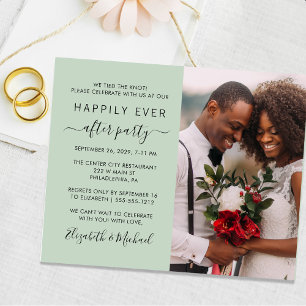 Wedding Photo Happily Ever After Sage Invitation