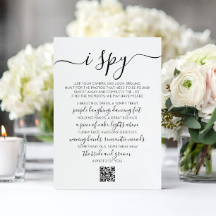 Wedding Photo Hunt Game I Spy Game QR Code Card