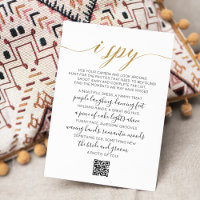 Wedding Photo Hunt Game I Spy Game QR Code Card