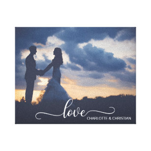 Wedding PHOTO Keepsake LOVE + Names Canvas Print