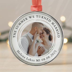 Wedding Photo Keepsake Metal Ornament