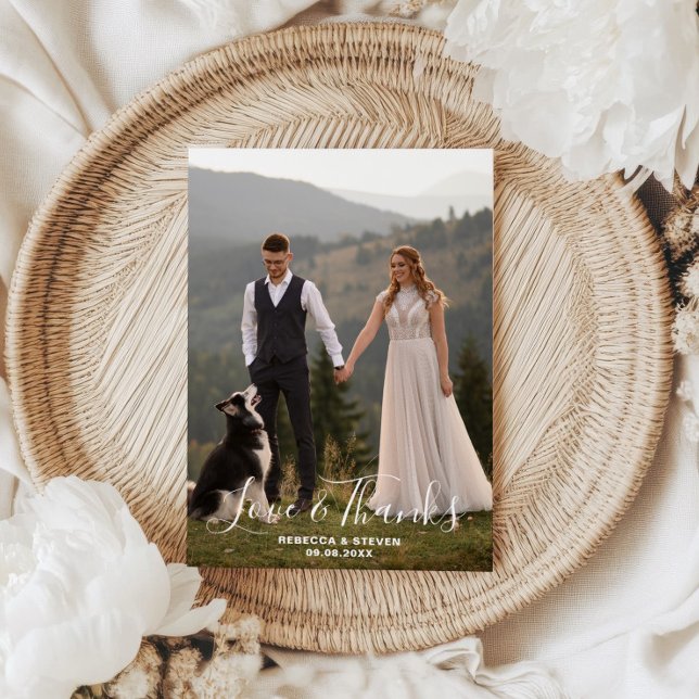 Wedding Photo Love and Thanks Guest Appreciation Thank You Card (Creator Uploaded)