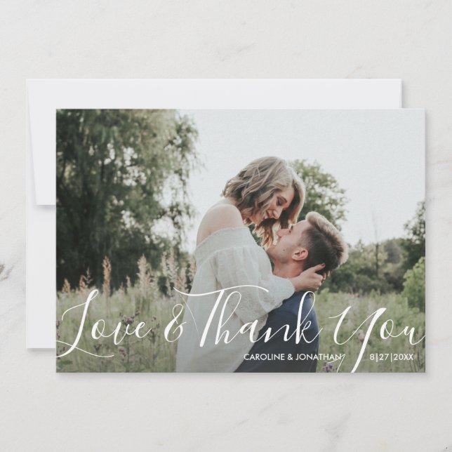 Wedding Photo Love & Thank You Pretty Elegant (Front)