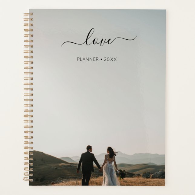 Wedding Photo Memory Love Script Wedding Planner (Front)