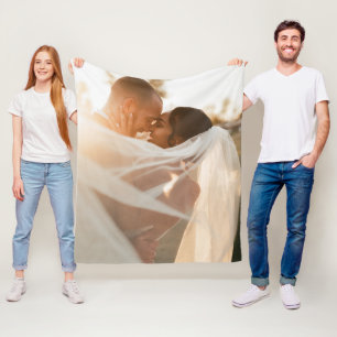 Wedding Photo Memory Newly Weds Keepsake Fleece Blanket