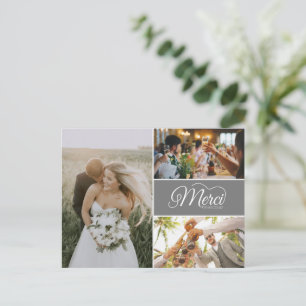 Wedding Photo Merci Beacoup Thank You Card