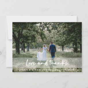 Wedding Photo   Modern Stylish Guests Love Thanks Thank You Card