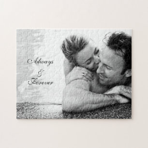 Wedding Photo Modern Unique Anniversary Gifts Jigsaw Puzzle