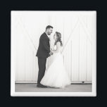 Wedding Photo Newlyweds Mr & Mrs Black White Favou Magnet<br><div class="desc">Custom Wedding PHOTO in black and white with white trim. Easy to personalise to your own favourite photo. Modern,  Classic,  Timeless Keepsake. Mix and match entire Wedding / Keepsake Collections by TMCdesigns.</div>
