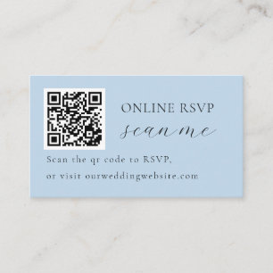 Wedding Photo Online RSVP QR Code, Dusty Blue Enclosure Card