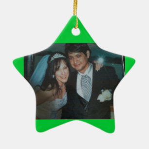 Wedding Photo Ordimant for Your First Christmas Ceramic Ornament