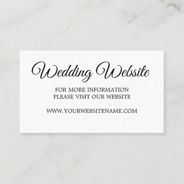 Wedding Photo Overlay  Modern  Website Business Card (Front)