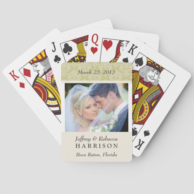 Wedding Photo Personalised Playing Cards (Back)