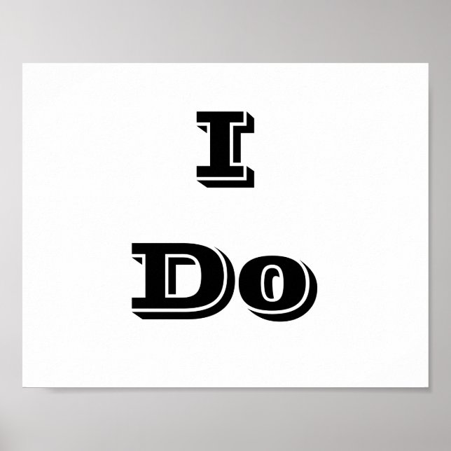 Wedding photo prop sign "I Do" (Front)