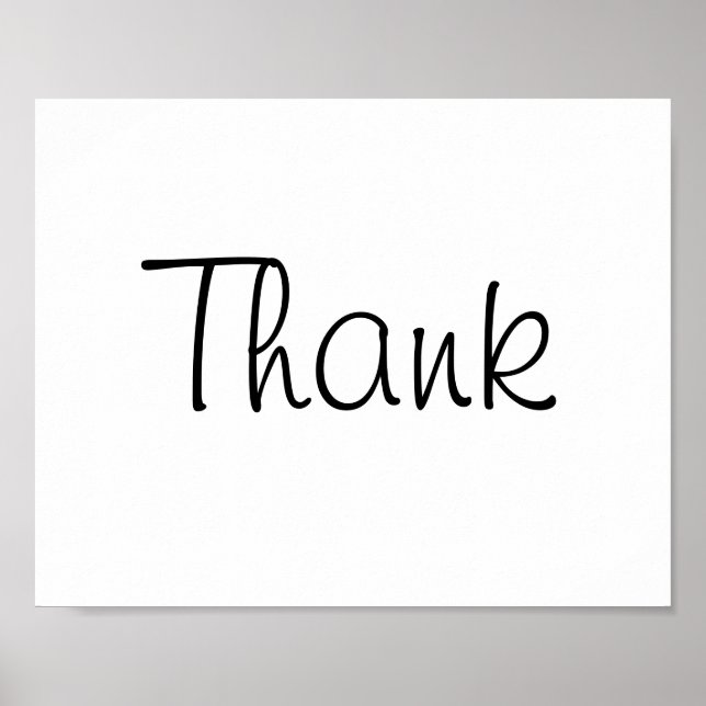 Wedding photo prop sign "Thank" of "Thank You" (Front)