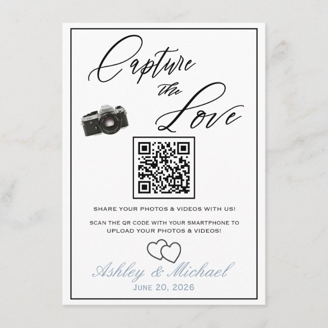 Wedding Photo QR Sign Enclosure Card (Front)