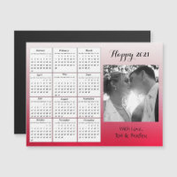 Wedding Photo Red Gradient  Mini 2021 Calendar