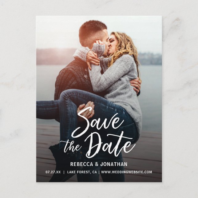 Wedding Photo Save the Date Postcards | Cheap (Front)