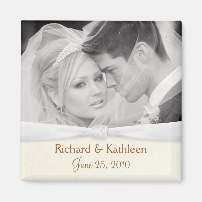 Wedding Photo - Save the Date Square Magnet (Front)