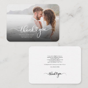 Wedding Photo Script Hand-Lettered Thank You Card