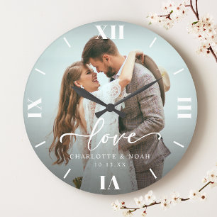 Wedding Photo Script Large Clock