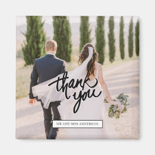 Wedding Photo Script Thank You Favour Magnet