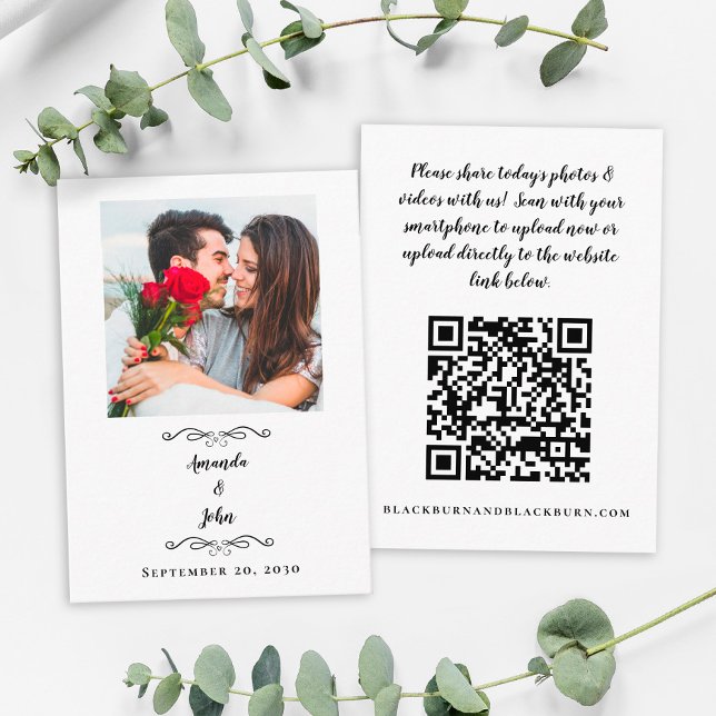 Wedding Photo Share Request QR Code Enclosure Card (Creator Uploaded)