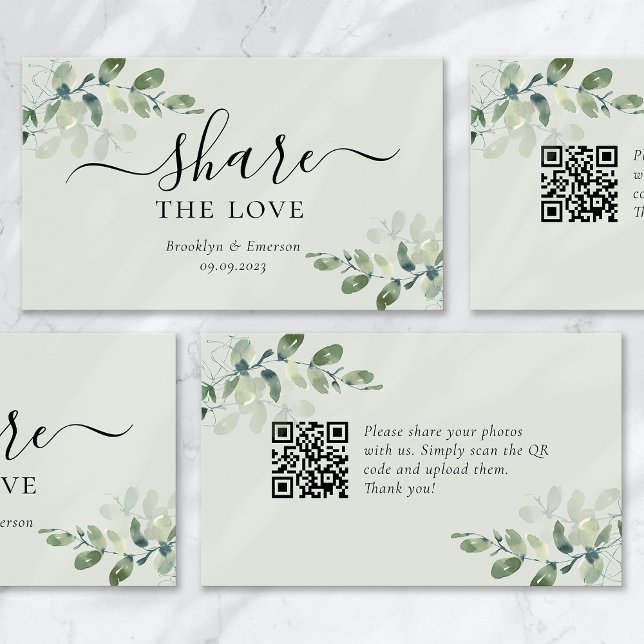 Wedding Photo Sharing Request QR Code Enclosure Card (Creator Uploaded)