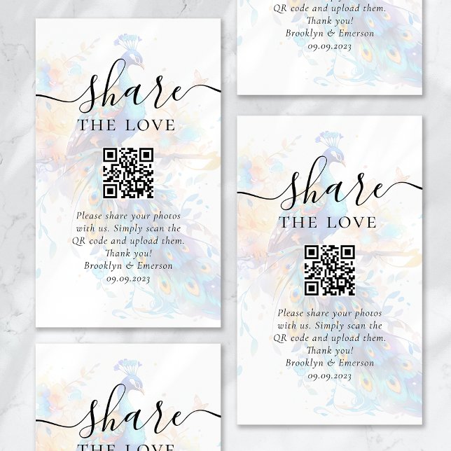 Wedding Photo Sharing Request QR Code Enclosure Card (Creator Uploaded)