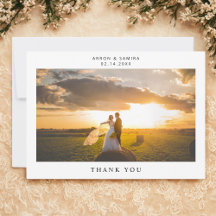 Wedding Photo Simple Landscape Thank You Card
