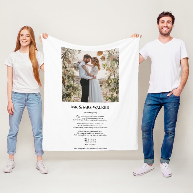 Wedding photo Song lyrics  Fleece Blanket (In Situ)